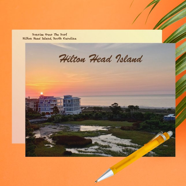 Beach Sunrise Hilton Head Island South Carolina Vykort (Skapare uppladdad)