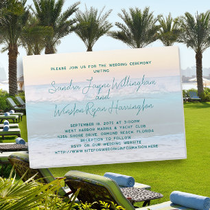 Beach Sunrise Magnetic Wedding Cards