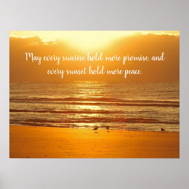 Beach Sunrise Peace Promise Poster (Framsidan)
