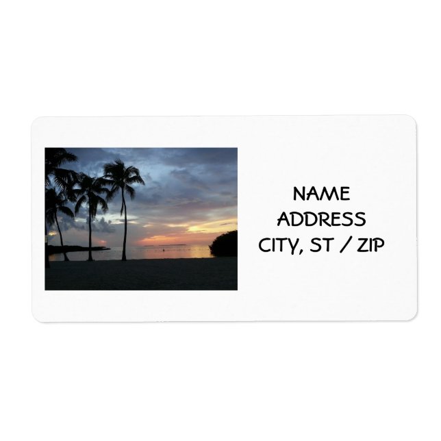 BEACH SUNSET-ADRESSETIKETTER FRAKTSEDEL (Framsidan)
