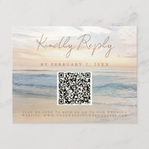 Beach Sunset Beachfront Bröllop Scan Code OSA Tilläggskort