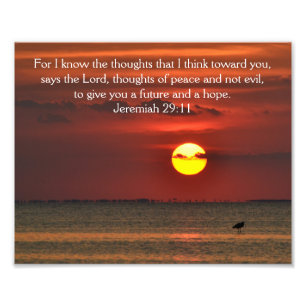 Beach Sunset Bible Scripture - Jeremiah 29:11 Fototryck