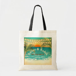 Beach Sunset Bröllop Tote Tygkasse