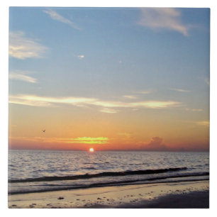 Beach Sunset Ceramic Tile Kakelplatta