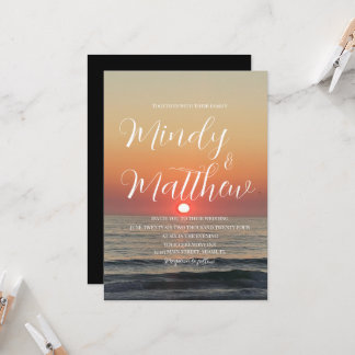 Beach Sunset Destination Wedding Invitation Inbjudningar