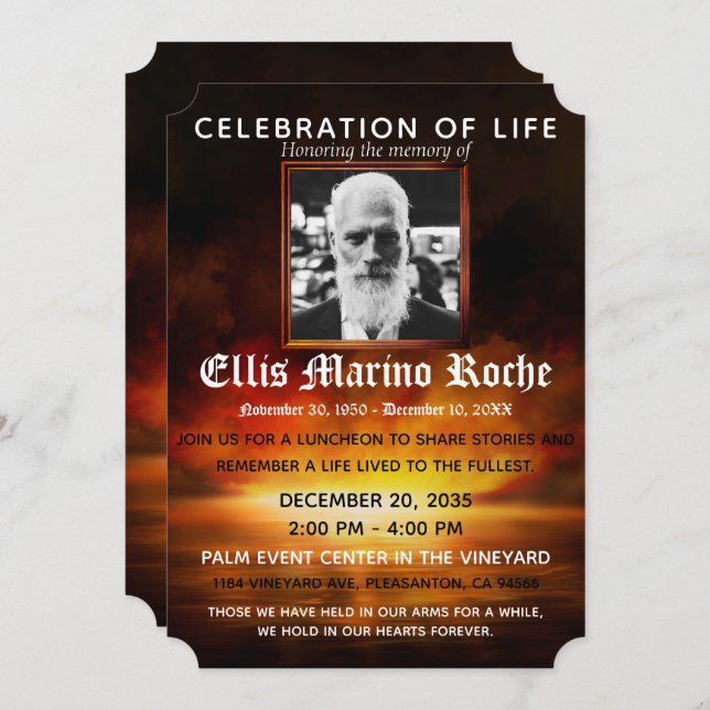 Beach Sunset|Firande of Life Photo Investigation Inbjudningar (Fram/baksida)