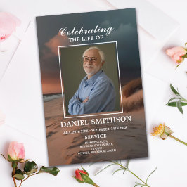 Beach Sunset Funeral Service Program Firande