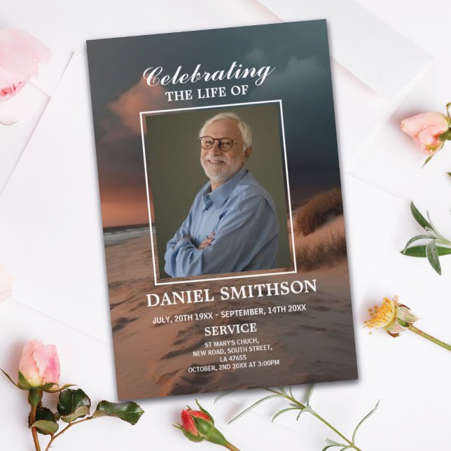 Beach Sunset Funeral Service Program Firande (Skapare uppladdad)