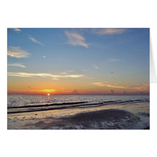 Beach Sunset Greeting Card Hälsningskort (Framsidan Horizontal)