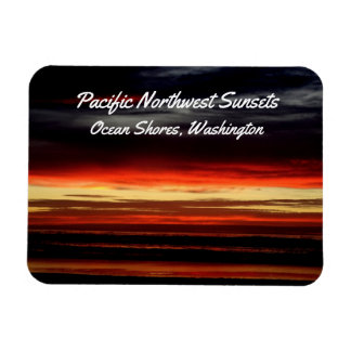 Beach sunset in Ocean Shoes, WA-foto Magnet
