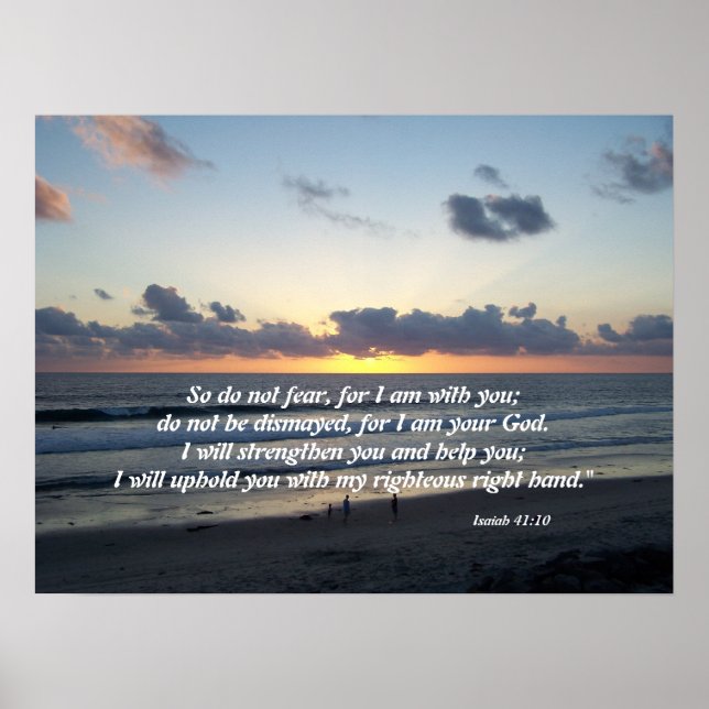 Beach Sunset Isaiah 41:10 Skriv ut Poster (Framsidan)