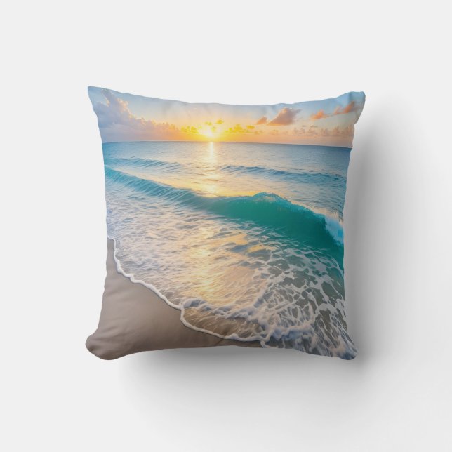 Beach Sunset Kudde (Framsida)