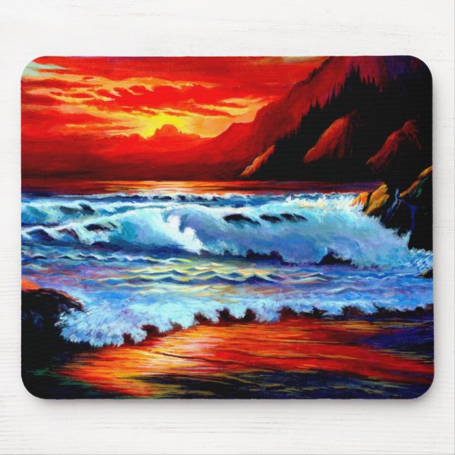 Beach Sunset Mouse Pad Musmatta (Framsidan)
