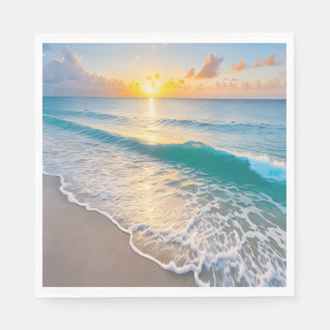 Beach Sunset Pappersservett (Framsidan)