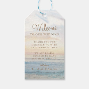Beach Sunset Seaside/Oceanside Bröllop Presentetikett