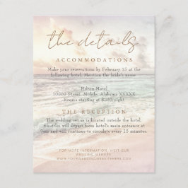 Beach Sunset Seaside/Oceanside Wedding Details Tilläggskort