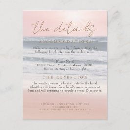 Beach Sunset Seaside/Oceanside Wedding Details Tilläggskort
