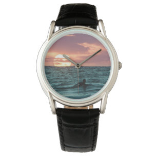 Beach Sunset Surfer Idrott Armbandsur
