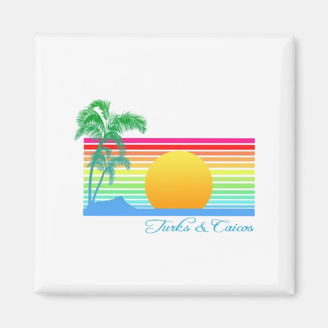 Beach Sunset Turks Caicos Magnet (Framsidan)