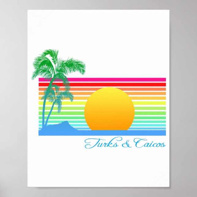Beach Sunset Turks Caicos Poster (Framsidan)