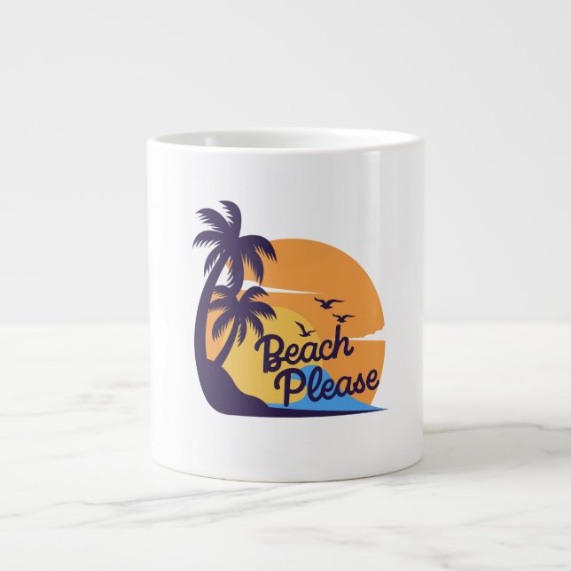 Beach Sunset Vibes | Sommar Tropical Mugg Jumbo Mugg (Framsidan)