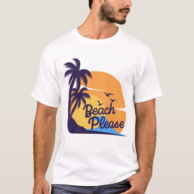 Beach Sunset Vibes | Sommar Tropical T-Shirt (Framsida)