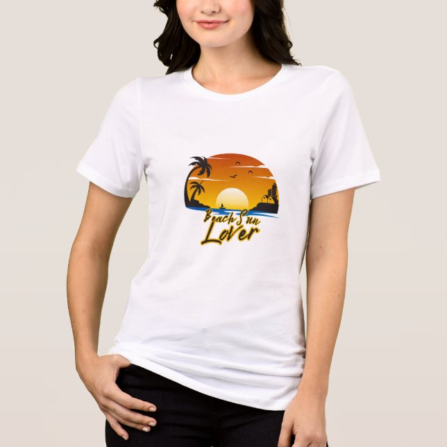 Beach Sunset Vibes | Sommar Tropical T-Shirt (Framsida)