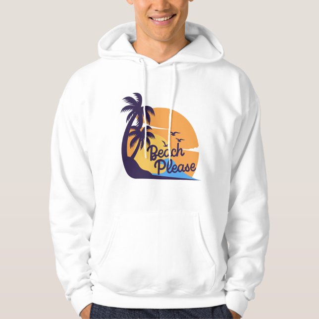 Beach Sunset Vibes | Sommar Tropical T-Shirt Hoodie (Framsida)