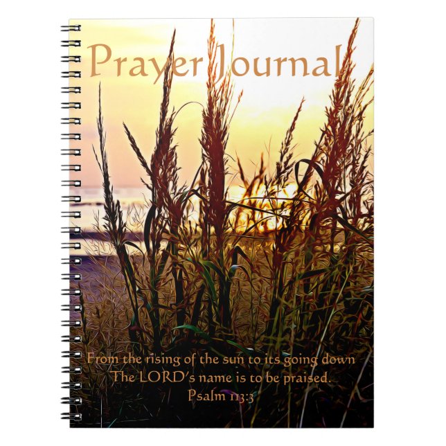 Beach Sunset Vild Grass Prayer Journal Anteckningsbok (Framsidan)