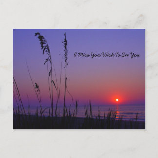 Beach sunset vycard vykort