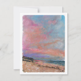 Beach Sunset Watercolor Note