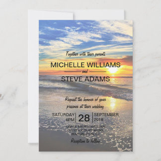 Beach Sunset Wedding bjudande Inbjudningar
