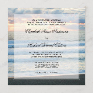 Beach Sunset Wedding bjudits in Inbjudningar
