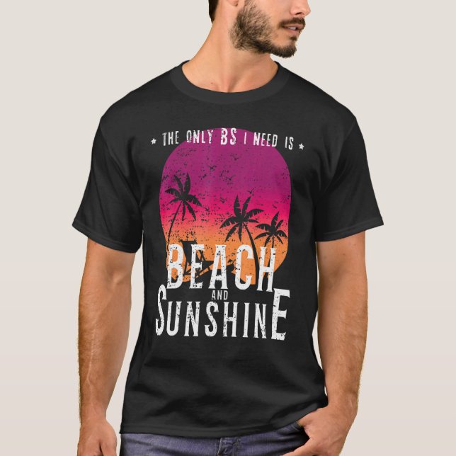 Beach Sunshine Ocean Tropical Hej Sommar T Shirt (Framsida)