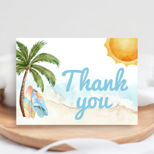 Beach Surf Baby ombord Baby Shower Tack Kort
