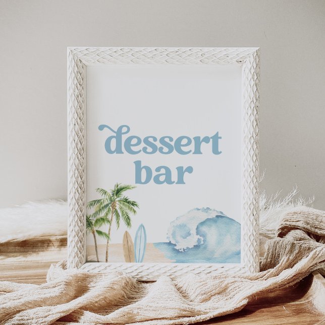 Beach Surfa Baby Shower Dessert Pub-tecken Poster (Skapare uppladdad)