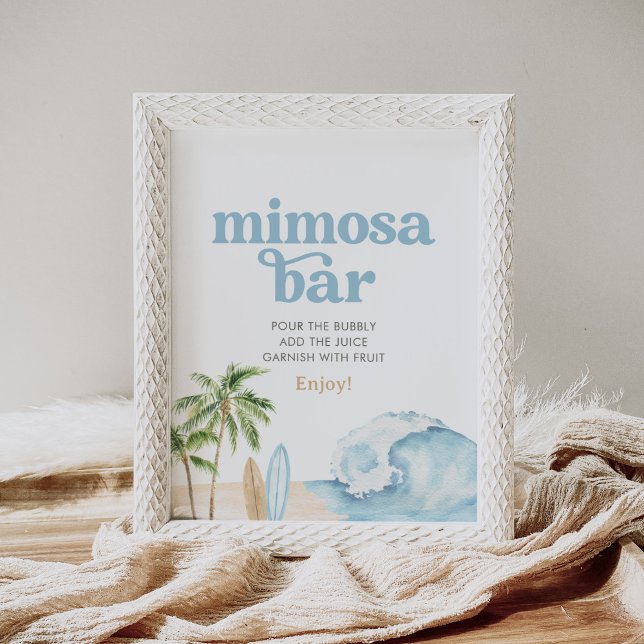 Beach Surfa Baby Shower Mimosa Pub Sign Poster (Skapare uppladdad)