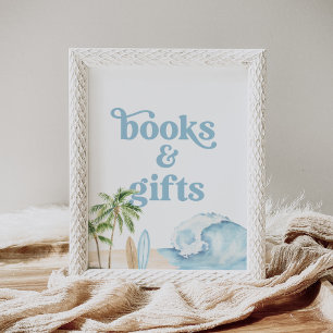 Beach Surfa Birthday Bokar and Gifts Sign Poster