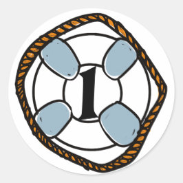 Beach Surfa Första födelsedag Runt Klistermärke