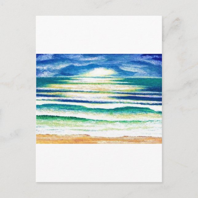 Beach Surfa Ocean Vinkar Beach Decor Sunrise Vykort (Framsida)
