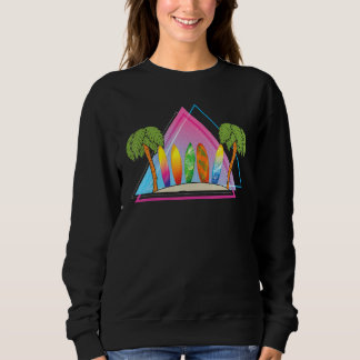 Beach Surfer Handflatan Träd Surfing Summer Vacati T Shirt