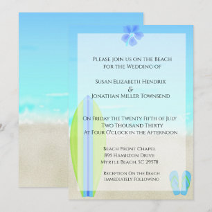 Beach Surfer Wedding-inbjudningar Inbjudningar