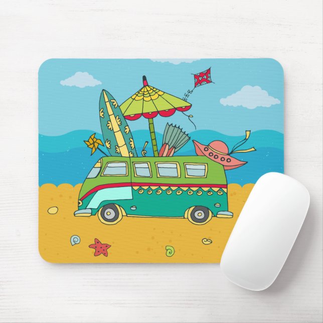 Beach Surfing Life Mousepad Musmatta (Med mus)