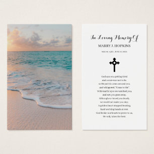 Beach Sympathy Funeral Memorial Prayer-kort Visitkort