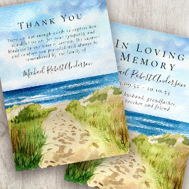 Beach Sympathy Funeral Tack Anteckningskort