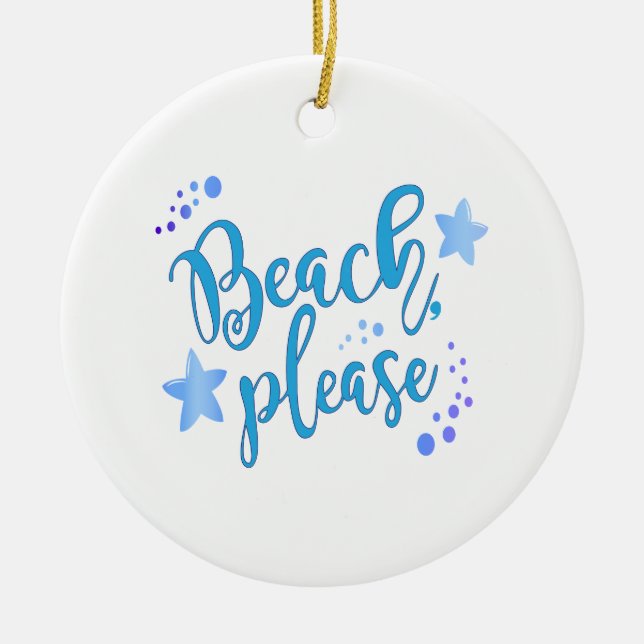 Beach, tack julgransprydnad keramik (Framsidan)