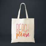 Beach, tack | Rosa och Orange Tote Bag Tygkasse<br><div class="desc">Den här tropiska totepåsen är perfekt för dina strandnötter. Uttrycket "Var snäll mot persikor" finns i en rosa- och orange-kombination.</div>