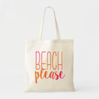Beach, tack | Rosa och Orange Tote Bag