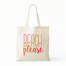 Beach, tack | Rosa och Orange Tote Bag