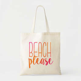 Beach, tack | Rosa och Orange Tote Bag Tygkasse